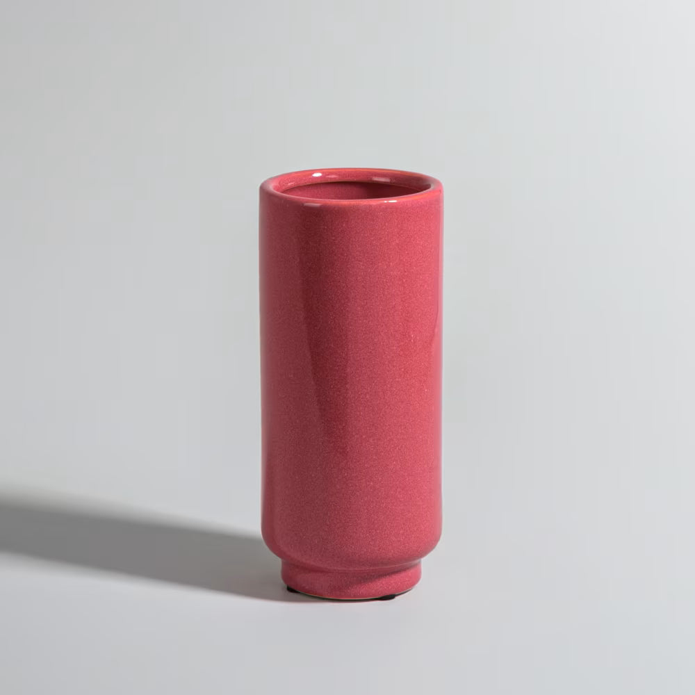 Jarrón de gres rosa H18
